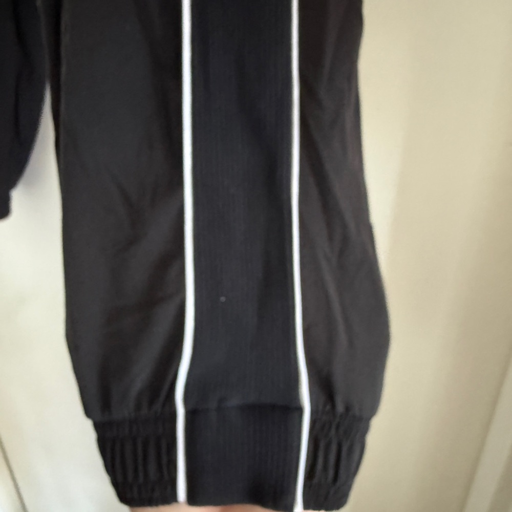 Athleta Black Track Suit with White Stripes medium petite - Picture 9 of 11